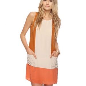 Forever 21 100% silk  Colorblock Sleeveless Dress size M lagenlook resort wear